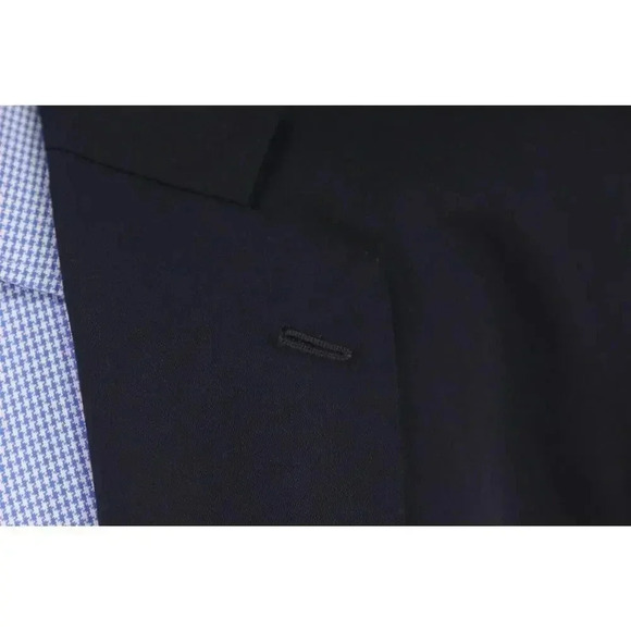 Custom Bespoke Solid Navy Blue w/ US Army Gold Metal Buttons Wool Blazer 42R - Picture 5 of 8